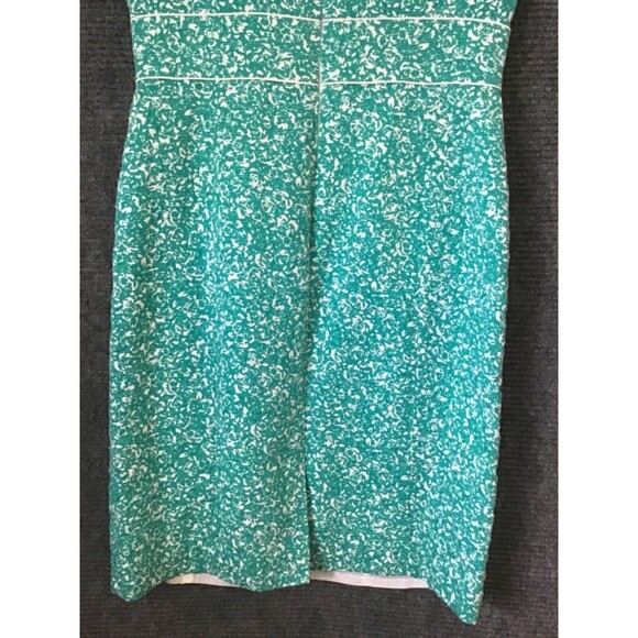 Tahari ASL Womens Sheath Dress Green Size 8 Sleeveless Knee Length 100% Cotton - Picture 6 of 8